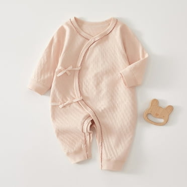 Unisex Bodysuit - Solid Color Long Sleeve For Boys/Girls (0-12 Months, Organic Cotton) Pink 3 Months