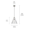 thumbnail image 3 of 42200NICS Kichler Lighting Everly - 1 Light Pendant-15.5 Inches Tall and 14.25 Inches Wide-Brushed Nickel Finish-Clear Seeded Glass Color, 3 of 5