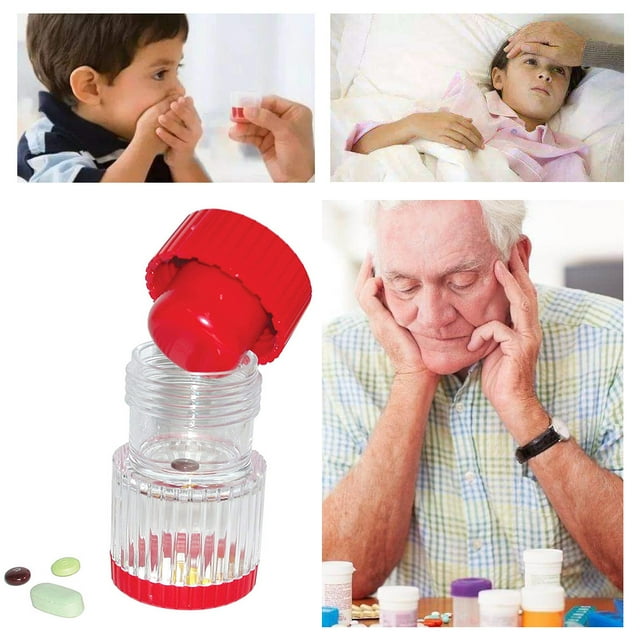 2 In 1 Portable Pill Crusher Pill Container Pulverizer Storage For Medicine Tablets Pill Cases Splitters