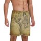thumbnail image 2 of Balery Vintage World Map Pantalones cortos de pijama de punto de algodón para hombre con cinturilla y bolsillos-X-Large, 2 of 6