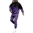 thumbnail image 3 of Hogleaql Sweat Suits for Men 2 Piece Hoodie and Sweatpants Solid Color Fleece Pullover Hoodies Joggers Sport Pants Set Sweat Fall Winter Suit with Pockets Purple 2XL, 3 of 5
