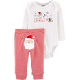 thumbnail image 1 of Winter Holiday 2-Piece My First Bodysuit Pant Set (White/Red, 12 Months), 1 of 1