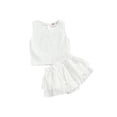 thumbnail image 1 of TSEXIEFOOFU Toddler Baby Girls Lace Floral Sleeveless Tank Tops+ Ruffled Shorts Romper Dress, 1 of 9
