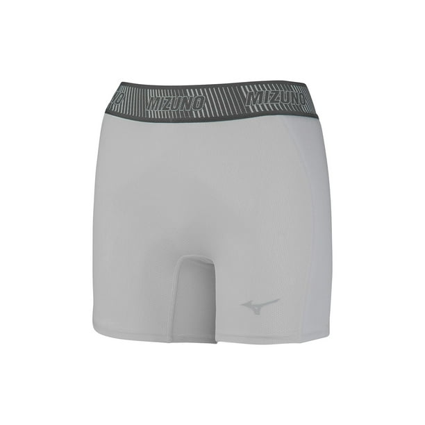 Short deslizante Mizuno Aero Vent para mujer, acolchado, gris, talla XL
