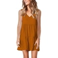 thumbnail image 2 of Women Summer Tunic Dress V Neck Casual Loose Flowy Swing Shift Dresses, 2 of 4