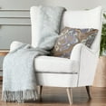 thumbnail image 3 of Plutus Ancient Artifact iKat Brown Blue Velvet Luxury Throw Pillow, 3 of 5