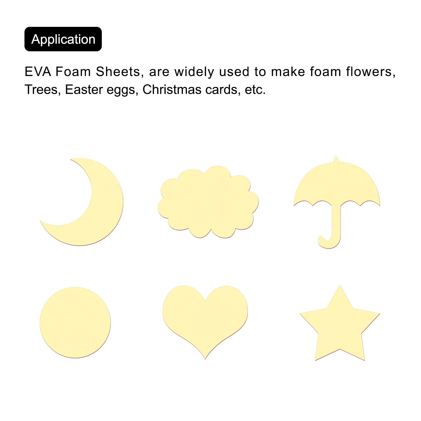 Uxcell EVA Foam Sheets Light Yellow 19.7 Inch x 19.7 Inch 2mm Thick Crafts Foam Sheets for Costumes, Arts and Crafts Projects Pack of 5