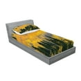 thumbnail image 2 of Ambesonne Fall Fitted Sheet & Pillow Sham Set, Colorful Aspen Trees USA, Twin, Green Yellow Grey, 2 of 2