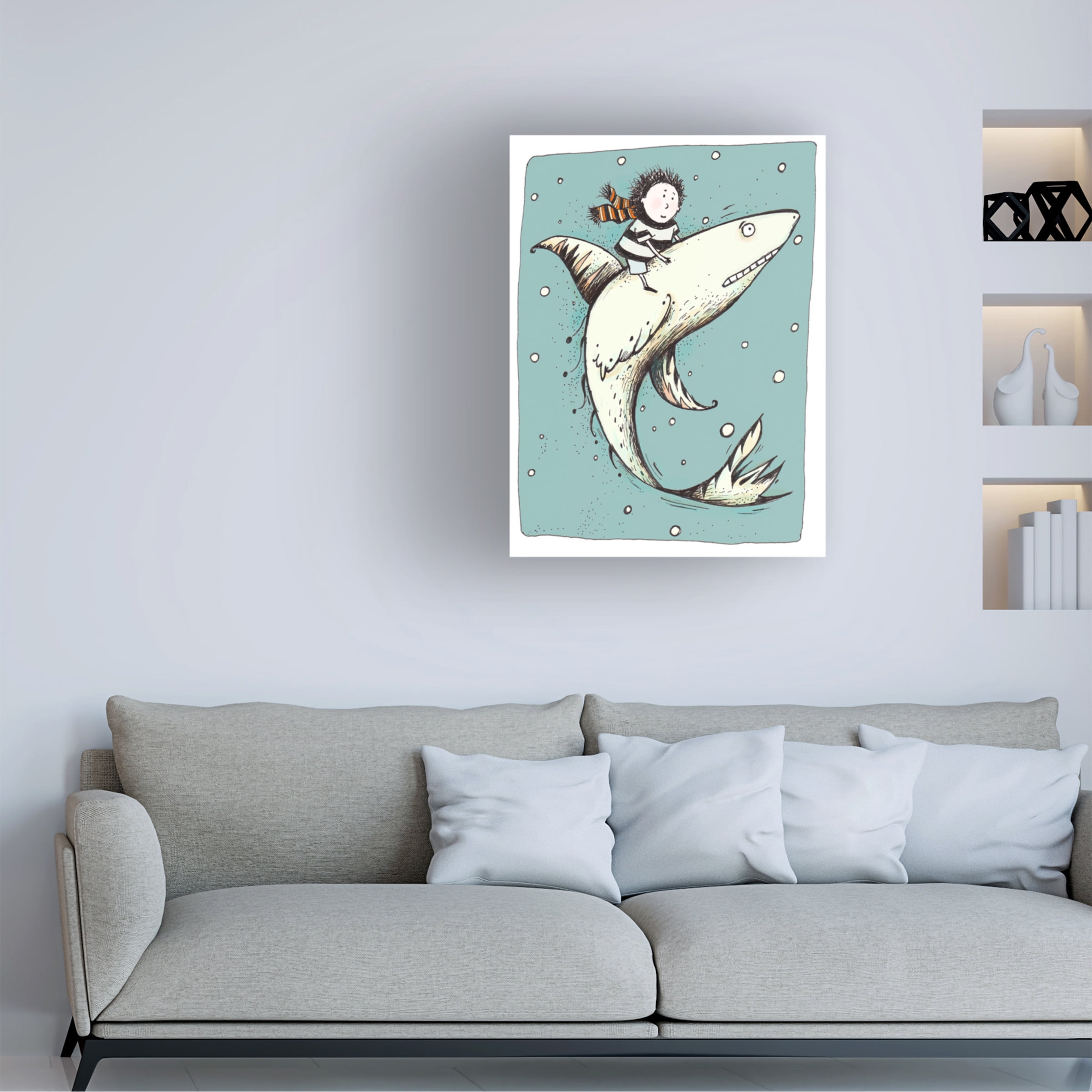 Trademark Carla Martell 'Fish Boy' Gallery-Wrapped Canvas Art, 18' x 24'