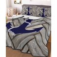 thumbnail image 3 of Quilts Queen Size, Nautical Anchor Soft Comforter Bedding Set for Bed, Summer Coastal Ocean Vintage Wood Lightweight Quilted Bedspread with Pillow Cover(2 Pieces) for All Season, 90x96 Inch, 3 of 6