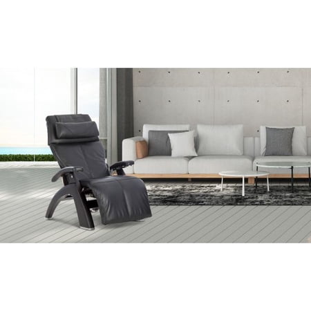 PC-610 Supreme Package Omni-Motion Perfect Chair Zero Gravity Recliner Black Wood Black Leather-In Home Delivery