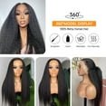 thumbnail image 3 of Mscathy 13X6 Kinky Straight Human Hair Lace Front Wig Pre Plucked Natural Black 16 Inch 180% Density Yaki Straight Lace Frontal Wigs For Women, 3 of 7