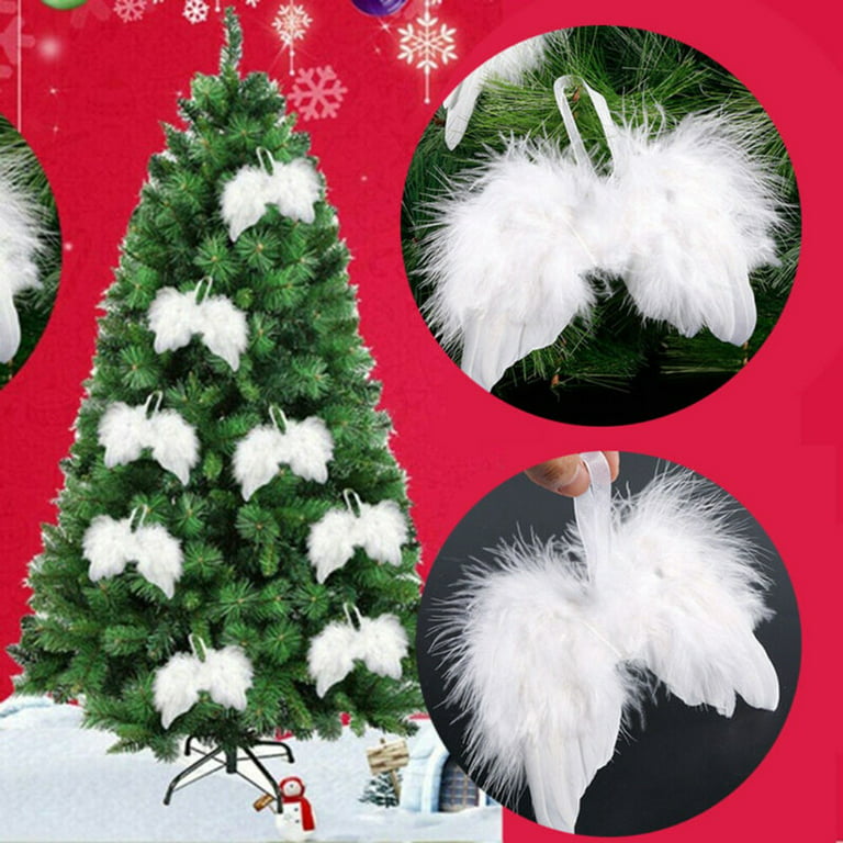 Yieeonc 12Pcs White Angel Wings Christmas Ornaments Angel  Feather Wings Hanging Decor for Christmas Tree Angel Wings Pendant for  Crafts Xmas Party DIY Decorations : Home & Kitchen