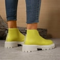 thumbnail image 4 of Bottines à Plateforme pour Femmes 2025 Mode Décontractée en Cuir Découpées Épaisses à Enfiler Bottines Courtes Fermeture Éclair Arrière, 4 of 7