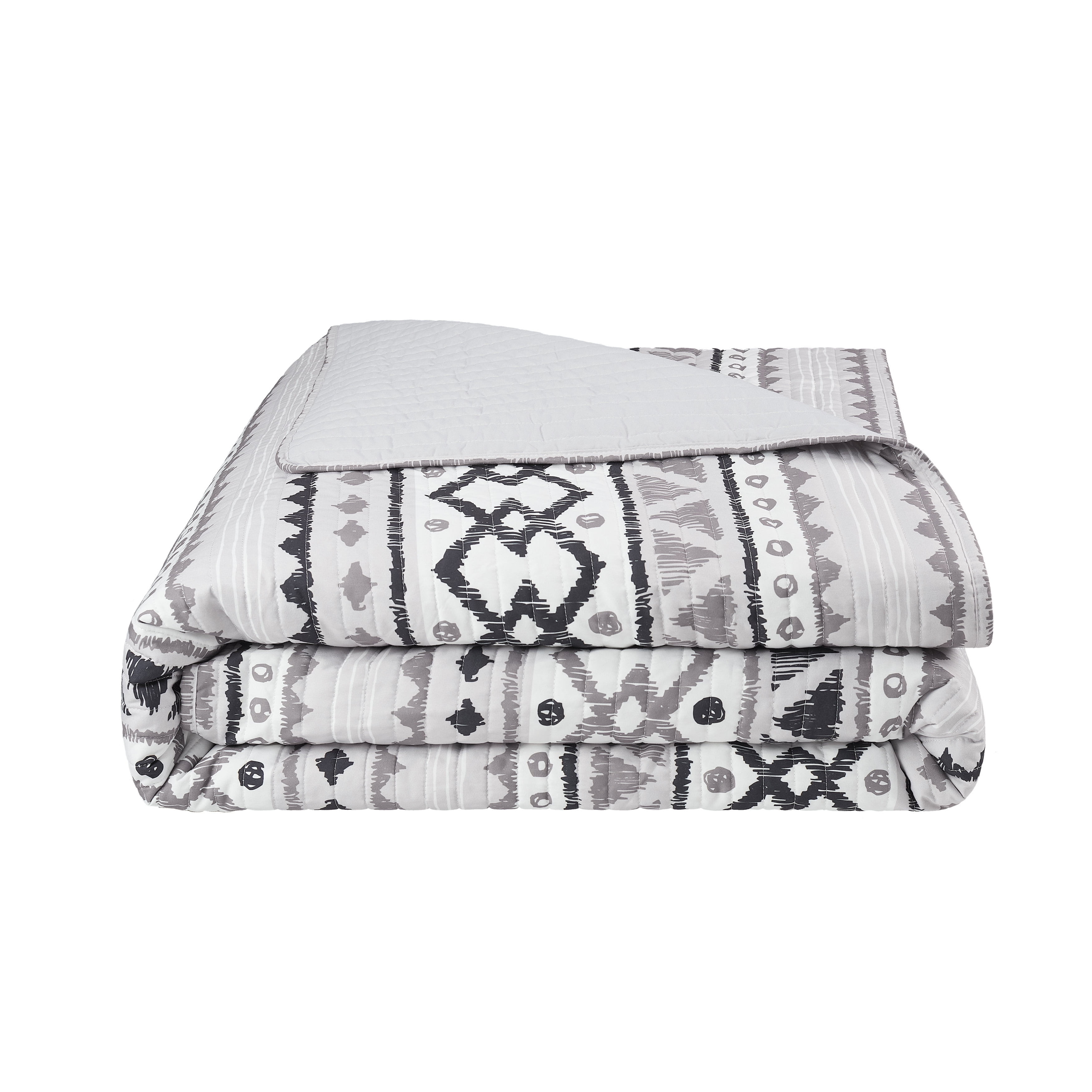 Bedding 3-piece Quilt Set, Black/White, Queen, Adair by French Connection