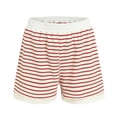 thumbnail image 7 of QGJZVUNL Womens Summer Outfits Striped Short Sleeve T Shirt Shorts 2 Piece Lounge Sets Size 3XL, 7 of 7