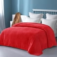 thumbnail image 3 of czcpp-Red Fleece Queen Size Blanket for Bed, 90x90 Inches Soft Cozy Jacquard Flannel Blankets, Lightweight Fuzzy Plush Warm for All Seasons, 3 of 4