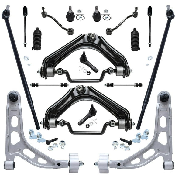 Detroit Axle - 4.0L 18pc Suspension Kit for 02-03 Ford Explorer Upper Control Arms w/Ball Joints Tie Rods Lower Ball Joints Sway Bars Outer Toe Compensator Links Boots Front Rear Replacement