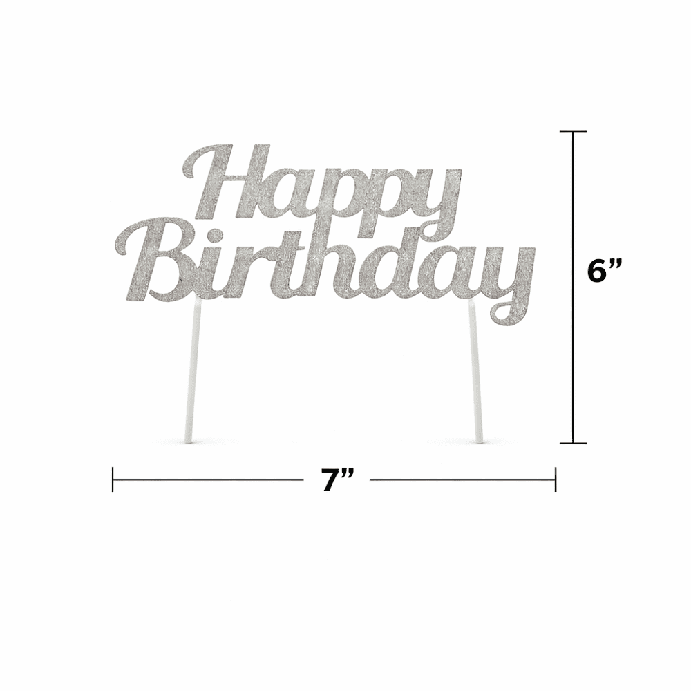 Fantastik Party Cake Top Silver Paper, FANTASTIK PARTY CAKE TOP SILVER HBD