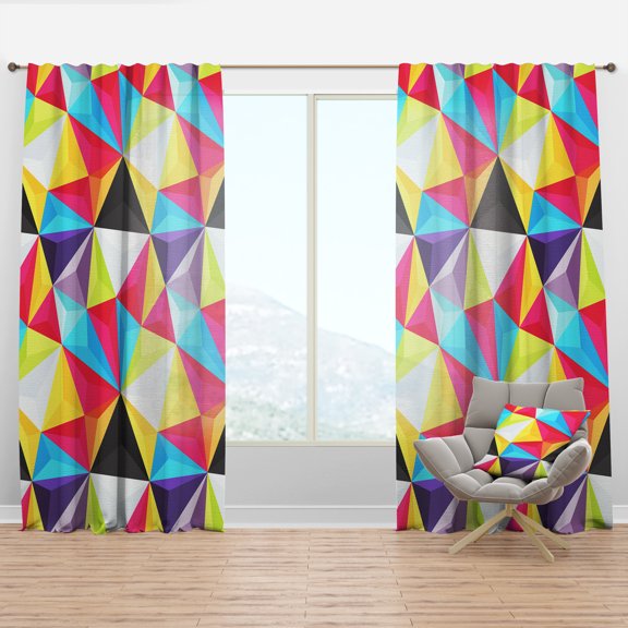 Designart 'Bright Vintage Wooden Door' Modern Red Sheer Curtain Panel