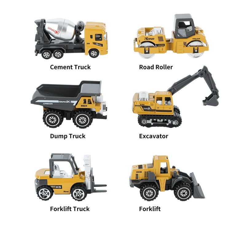 6 Pack Construction Vehicles Toys 1 64 Mini Pocket Size Construction Models Play Vehicles Toy Diecast Toy Cars Digger Engineering Trucks Gift