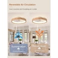 thumbnail image 3 of Ventilador de techo Curve Curio de 20" de perfil bajo con luz LED y acabado en madera, 3 of 6