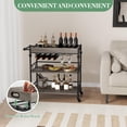 thumbnail image 2 of Yiwa 3-Tier Rolling Bar Carts with Wine Rack and Glass Holder, Mobile Serving Cart for Kitchen, Living Room, Dining Room, Stylish Beverage Cart for Entertaining, Storage, Home Decor, 2 of 4