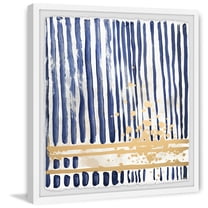 Parvez Taj "Blue Verticals" Framed Painting Print