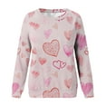 thumbnail image 4 of Qertyioot T-Shirt Graphique pour Femmes de la Saint-Valentin à Manches Longues, Chandail Mince Imprimé Décontracté à Col Rond /, 4 of 5