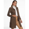 thumbnail image 4 of DARING DIVA Women's Faux Suede Coat Belted Zipper Jacket for Stylish Wear XS Coffee, 4 of 6
