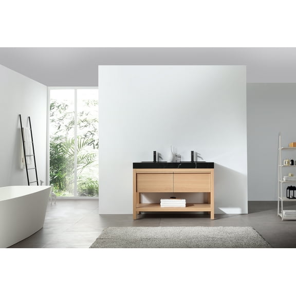 Bibury 48" Whitewash Oak Freestanding Bathroom Vanity