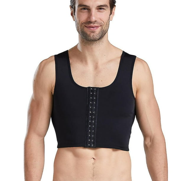 Corse de compresion para hombre camiseta sin mangas moldeadora de cuerpo chaleco de tres botones ropa interior adelgazante Bodega Aurrera en linea