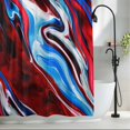 thumbnail image 3 of Shower Curtains for Bathroom-72"x72",Red Blue Marble Texture Pattern Waterproof Bath Curtain Grommet Shower Curtain Set with Hooks,, 3 of 9