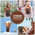 thumbnail image 4 of MasteelfCA 1Pc Practical Storage Bag Fashion Lady Shoulder Bag Beach Weave Backpack, 4 of 8