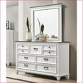 thumbnail image 2 of Bedroom Furniture Set 6-Piece King for Modern Farmhouse Bedrooms Weathered White Dark Gray Top | Wood | Standard Beds, 2 of 14