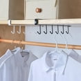 thumbnail image 5 of 1 Pack Under Shelf Mug Rack, Hanging Hooks Rack Under Cupboard Cabinet Cup Holder 6 Hooks Drilling Free Coffee Mug Holder Kitchen Utensil Storage Organizer Hook Rack (White), 5 of 9