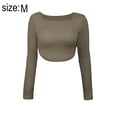 thumbnail image 2 of Camiseta informal de punto con cuello barco y manga larga para mujer, 2 of 6