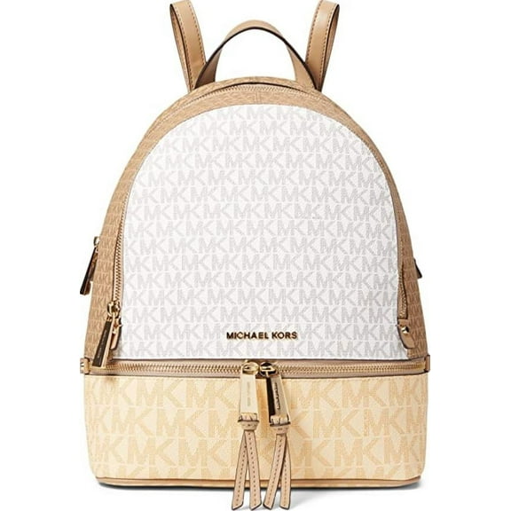 Michael Kors Womens Rhea Zip Medium Backpack Buttermilk Multi 30S0GEZB2V-798 One Size