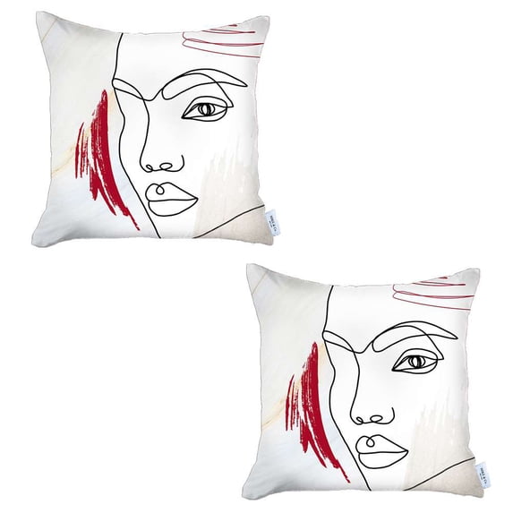 Bohemian Set of 2 Handmade Decorative Throw Pillow Abstract Jacquard 18" x 18" Multi-Color Square for Couch, Bedding