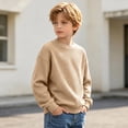thumbnail image 5 of Abcomgle Kids Long Sleeve Shirt Boys Thermal Waffle Crewneck Tee for Boys Winter Basic Boys Tops Warm Boys Sweatshirts, 5 of 8