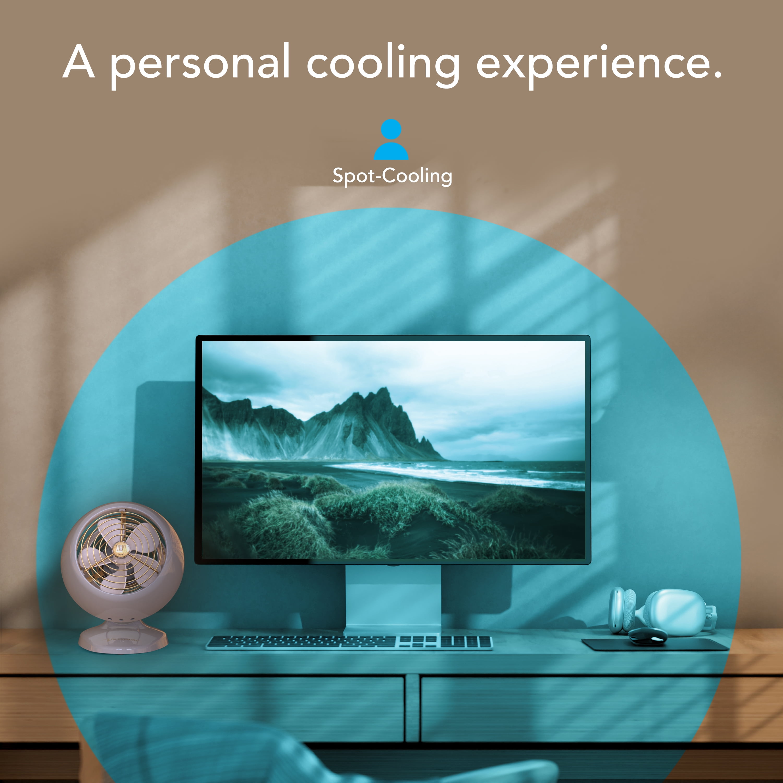 Vornado VFAN™ Mini Fan, Classic Vintage Circulator, Retro Metal Air Circulator, For Desk & Bedside, 2 Speeds, Adjustable Tilt, Personal Cooling with Targeted Airflow, Quiet Fan, Driftwood