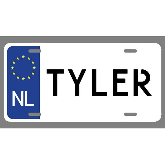 Tyler Name Euro Style License Plate Tag Vanity Novelty Metal | UV Printed Metal | 6-Inches By 12-Inches | Car Truck RV Trailer Wall Shop Man Cave | NP1236
