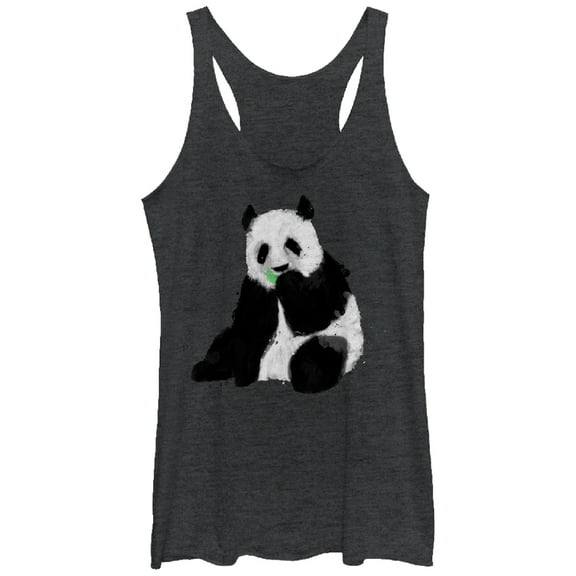 Women's Lost Gods Panda Bear Racerback Tank Top Black Heather X Large