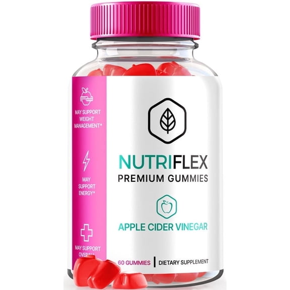 Nutriflex Keto ACV Gummies, Official Nutri Flex Keto ACV Supplement, All Natural Apple Cider Vinegar, Keto Plus ACV, Premium Vitamin Reviews (60 Gummies)