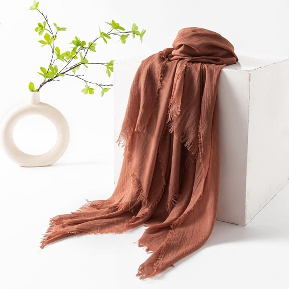 Lepsheexh Scarf for Women Solid Thin Graceful Long Scarf All Purpose Sunscreen Silk Scarf for Four Season Female Daily Collocation