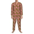 thumbnail image 3 of Sikiie Cartoon Pigs Mens Pajama Set, Soft Warm Long Sleeve Sleepwear, Cozy Button-Down Pjs for Men-X-Large, 3 of 7