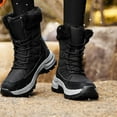 thumbnail image 5 of Earlde Men Women Snow Boots Comfortable Faux Fur Full Lined Black, 5 of 7