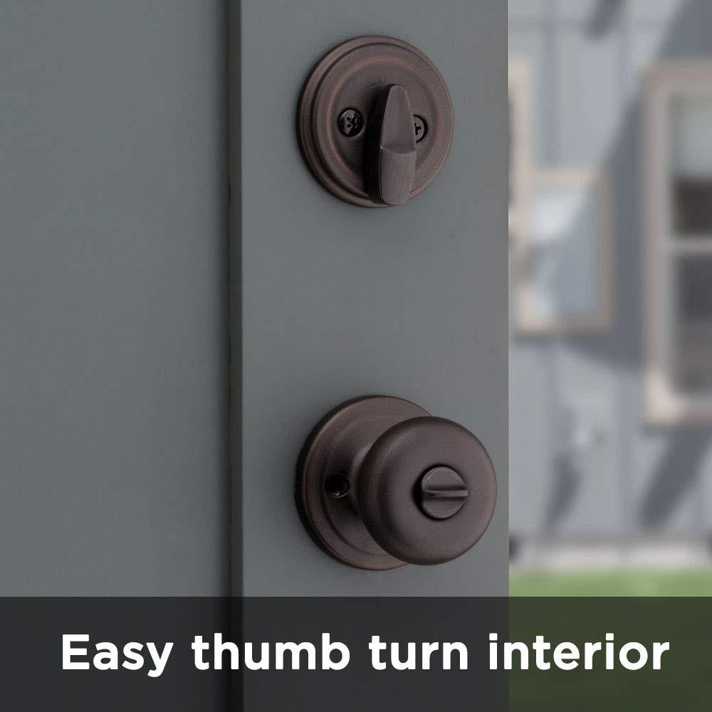 Kwikset 991 Juno Entry Knob and Single Cylinder Deadbolt Combo Pack  featuring SmartKey in Venetian Bronze