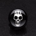 thumbnail image 3 of A Pair of Electro 3D Skull Resin Inlay Double Flared Ear Gauge Plug, 3 of 4