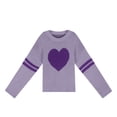 thumbnail image 5 of Clearance! Yajing Pullover Sweaters for Women Womens Pullover Sweaters Heart Print Sweater for Long Sleeve Crewneck Valentine's Day Knitted Pullover Love Tops L Purple, 5 of 5